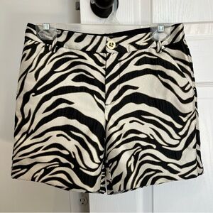 Lilly Pulitzer Metallic Gretchen High Rise Zebra Jacquard Animal Print Shorts